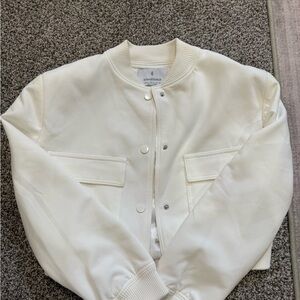 Stradivarius Cream Bomber Jacket